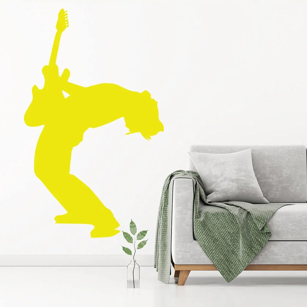 Veselá Stena Samolepka Silueta Rocker Farba: černá, Veľkosť: 80 x 49 cm