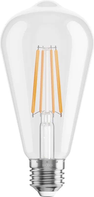 Mexen Vintis, LED filamentová žiarovka E27, ST64, 8 W, teplá biela 2700K, číra, L152-E27-0827-00
