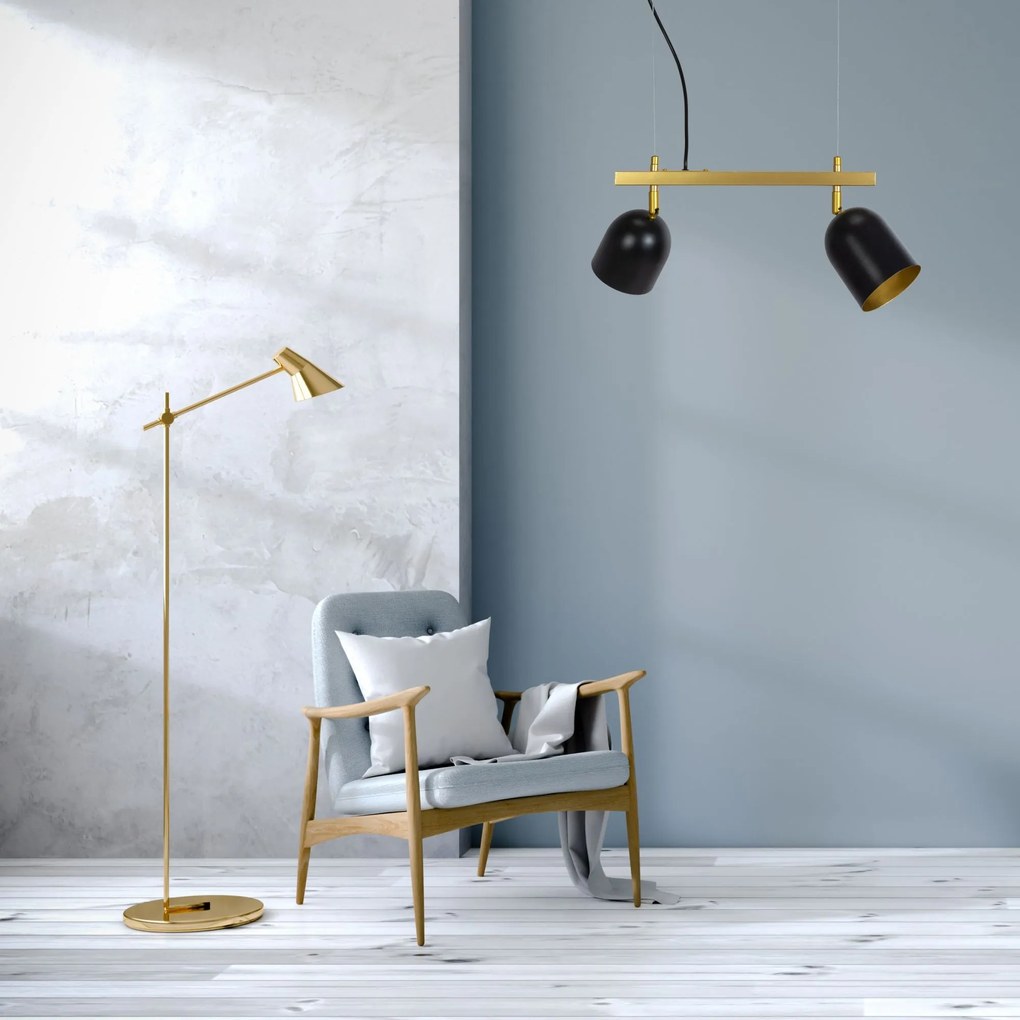 Toolight Toolight, stropné svietidlo 2xE27 APP1033-2C, čierna-zlatá, OSW-06986