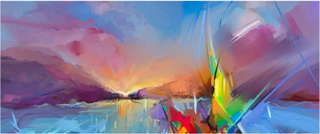 Obraz - Západ slnka (120x50 cm)