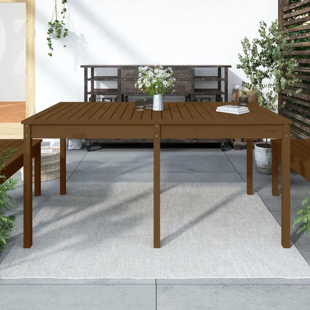 Záhradný stolík medovohnedý 159,5x82,5x76 cm borovicový masív 823979