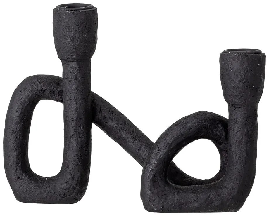 Čierny svietnik Bloomingville Mashel, výška 16,5 cm