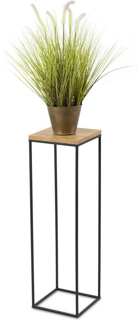 STOJAN NA KVETINÁČ SIMPLE 80X24X24 CM ČIERNA/HNEDÁ