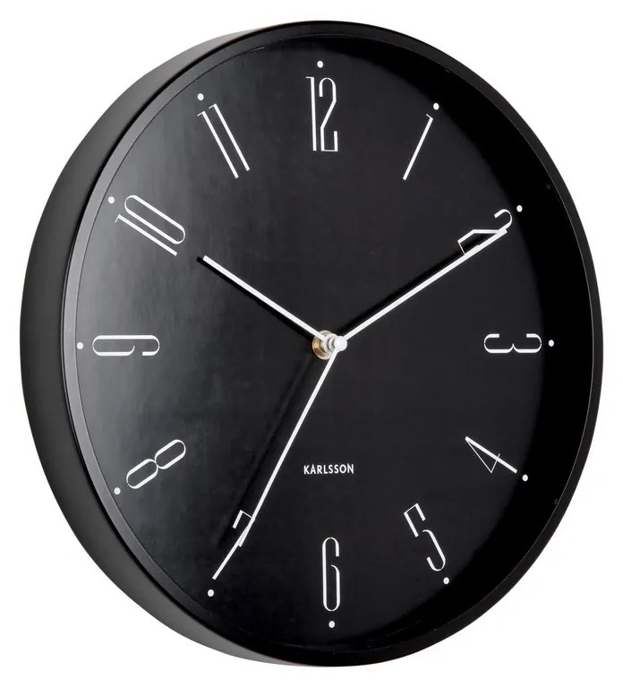 Karlsson 5988BK dizajnové nástenné hodiny čierne,priemer 30 cm