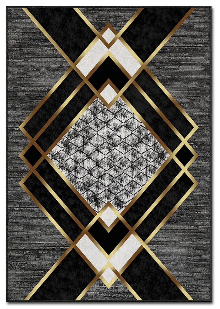 Koberec Gogo 160x230 cm čierny/zlatý