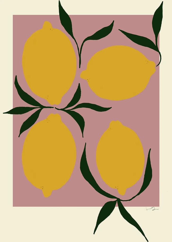 THE POSTER CLUB Autorský plagát Pink Lemon by Anna Mörner 30 x 40 cm