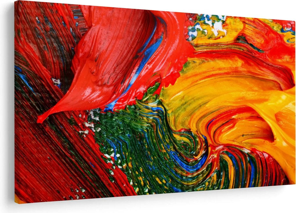 Obraz - Modrenie abstrakcie štetcom (90x60 cm)