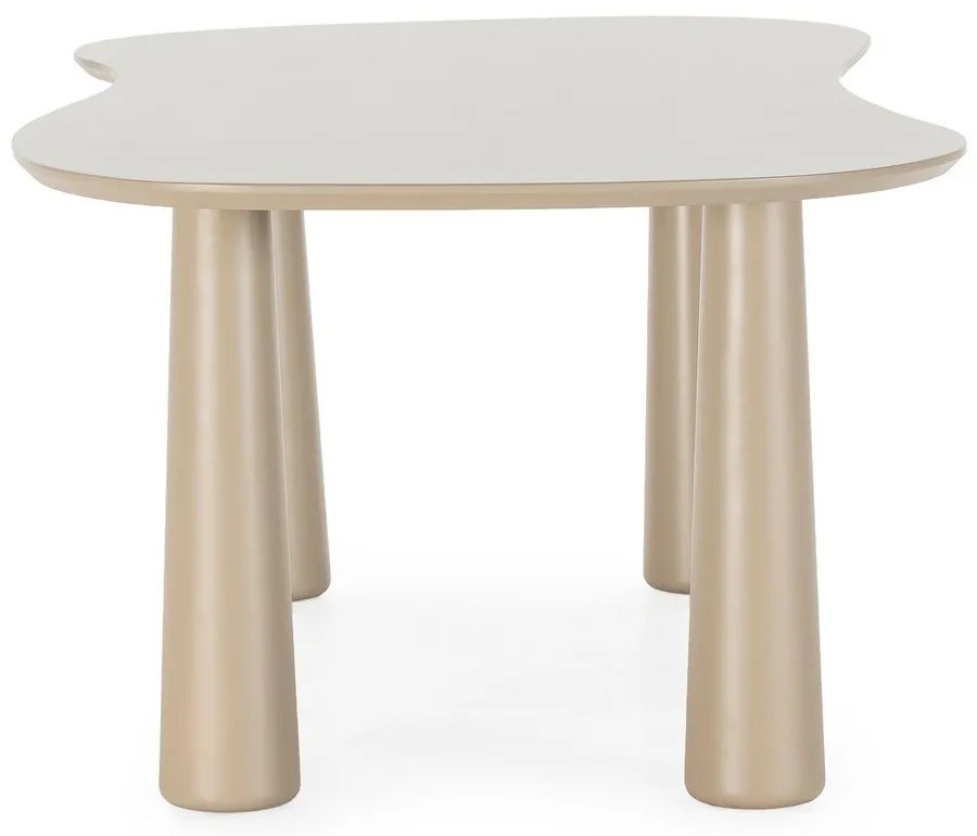 Béžový konferenčný stolík s doskou z borovicového dreva 110x220 cm Nahia – MOME