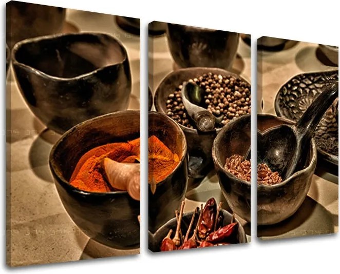 Obraz na stenu 3 dielny KUCHYŇA KU027E30 - 120x80 cm