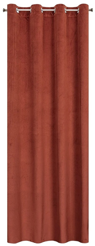 ZATEMŇOVACÍ ZÁVES NA KRÚŽKOCH LILI 140X250 CM TEHLOVÁ