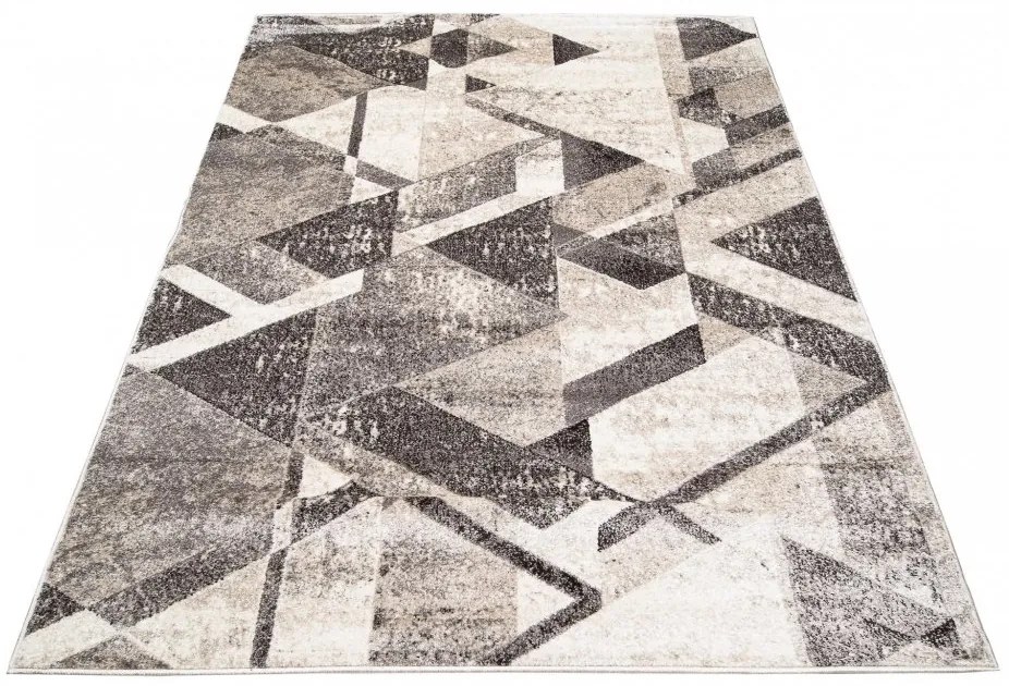 Univerzálny moderný koberec s geometrickým vzorom v odtieňoch hnedej Šírka: 200 cm | Dĺžka: 300 cm