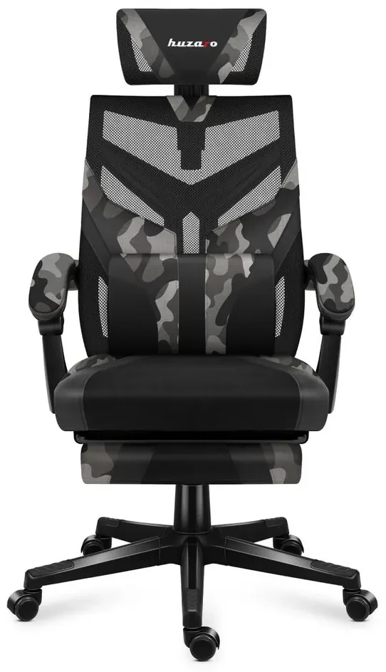 Huzaro Herné kreslo Combat 5.0 s výsuvnou podnožkou - šedá