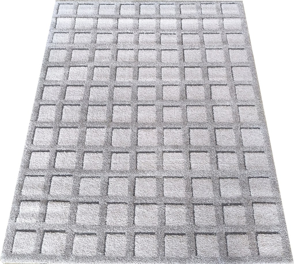 DY Sivý koberec s geometrickým vzorom Serenity 03 Rozmer: 80x150 cm