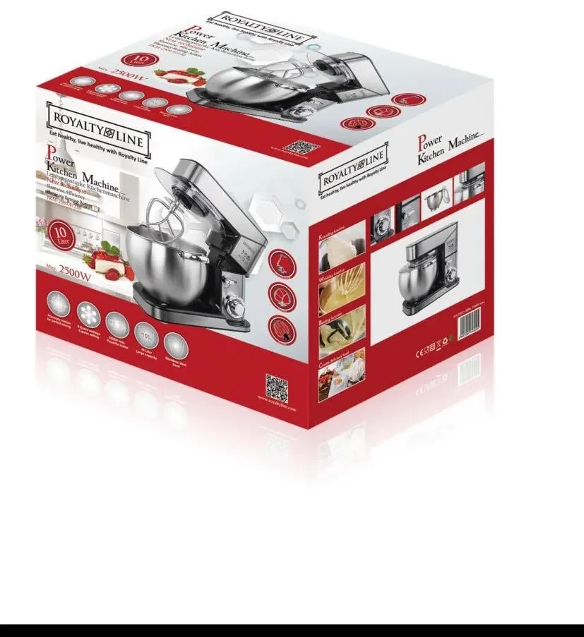 Royalty Line PKM-2500.472.10 kuchynský robot / kovové prevody / 2500 W / 10 l / strieborná