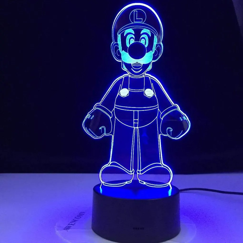 3Dmix 3DL-DFS029 – 3D LED nočná lampa - Luigi (Mario Kart) (Aroma)