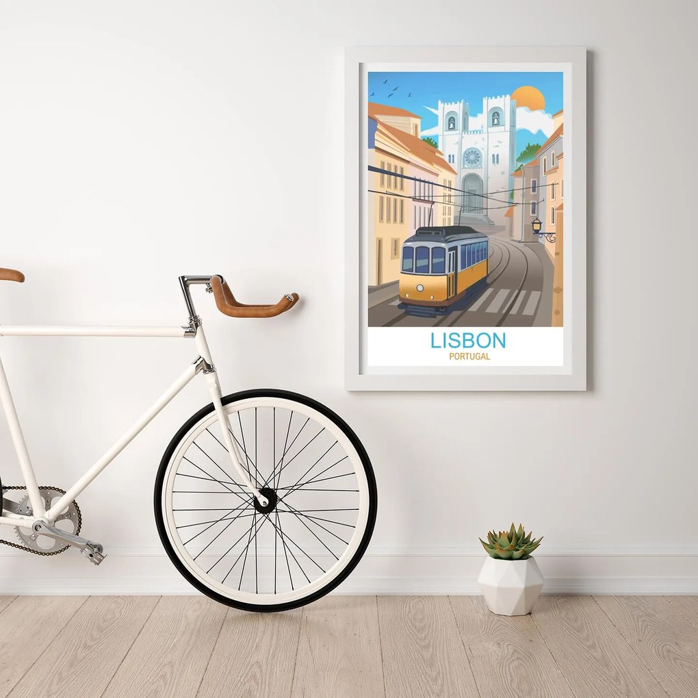 Poster Lisabon - Poster 50x70cm + čierny rám (71,8€)