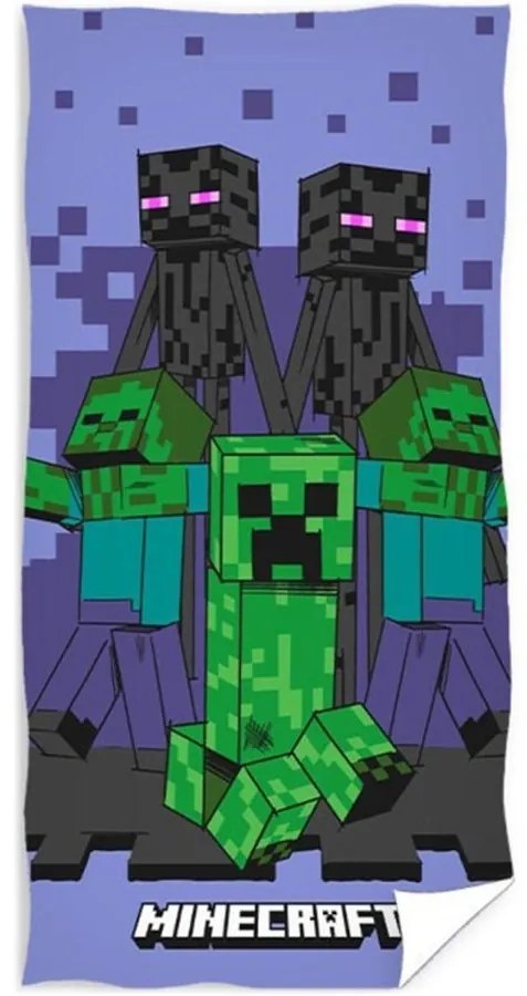 Plážová osuška Minecraft - motív Enderman Monsters - 100% bavlna s gramážou 300 g/m² - 70 x 140 cm
