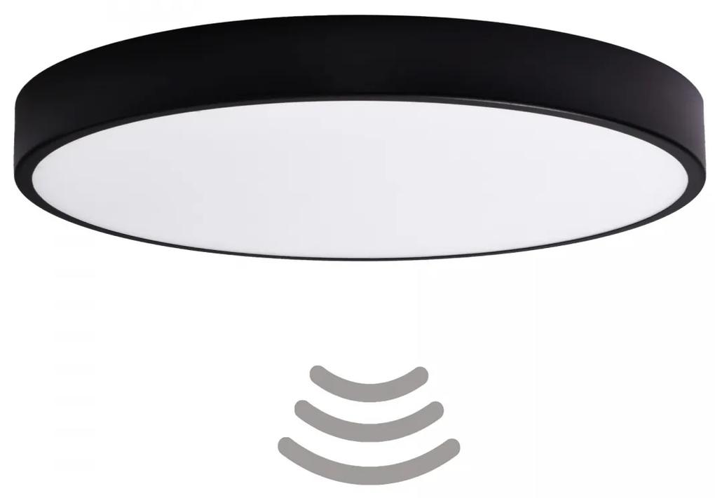 TEMAR Prisadené stropné osvetlenie CLEO s čidlom, 6xE27, 24W, 80cm, okrúhle, čierne