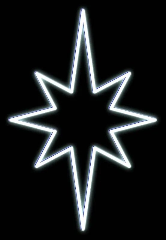 DECOLED LED svetlo hviezdy, závesná 3D tlač, 60x79 cm, ľadovo biela, biela