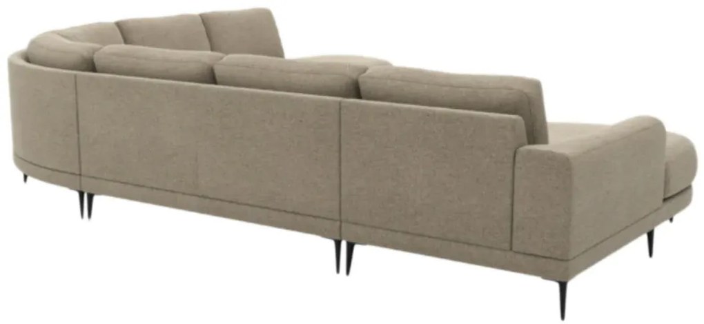 Sedacia súprava DUNA v tvare U, Ľavá, sivá (matrix-17-dark grey)