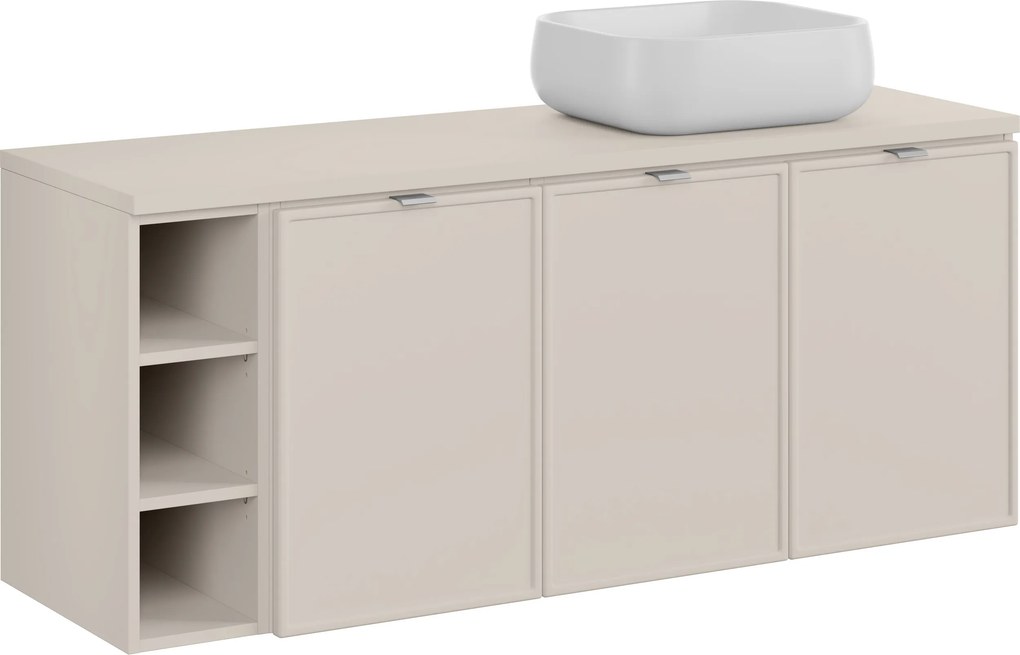 Comad Kúpeľňová skrinka s doskovým umývadlom Bella Cashmere 140 kašmír