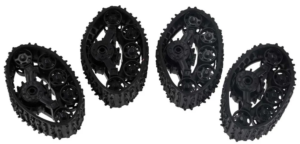 KIK Diaľkovo ovládané RC Horolezecké auto 4x4 Crawler 2v1 (pásy/kolesá) čierne 2,4 GHz