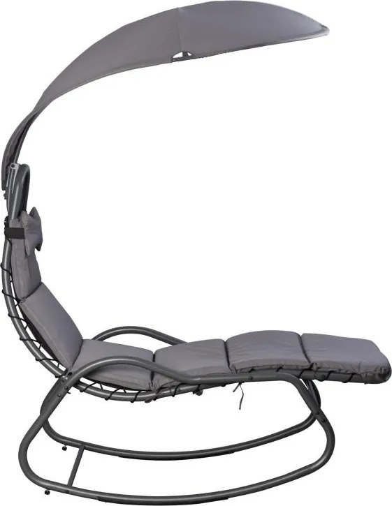 Záhradné relaxačné ležadlo / hojdačka AVENBERG SIENA - sivá
