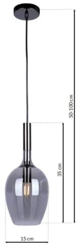 Luster na lanku LUGANO 1xE14/40W/230V šedá