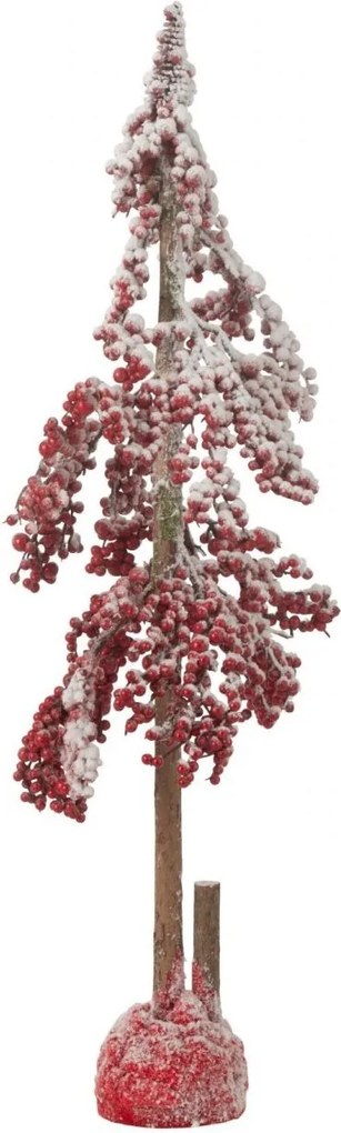 Vianočná dekorácia stromček s červenými bobuľami M – 25*25*84 cm