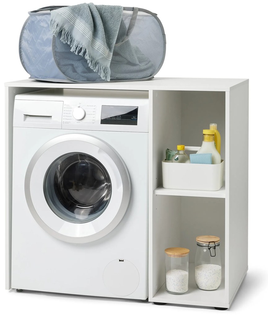 Polička práčky s bočným úložným priestorom