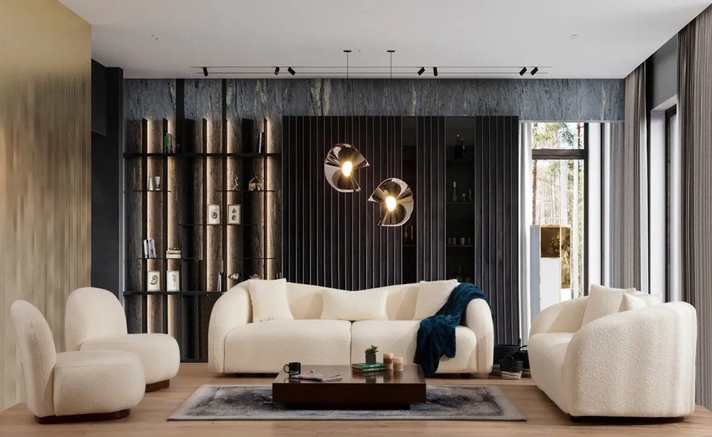 Třímístná pohovka Venedik 236 cm krémová