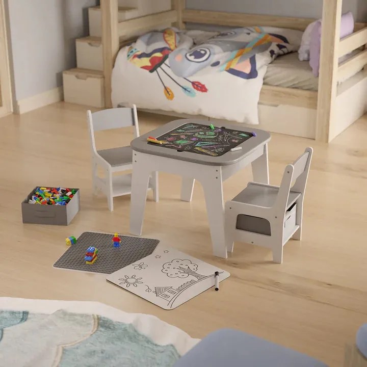 InternetovaZahrada Detský drevený set Milou - sivý