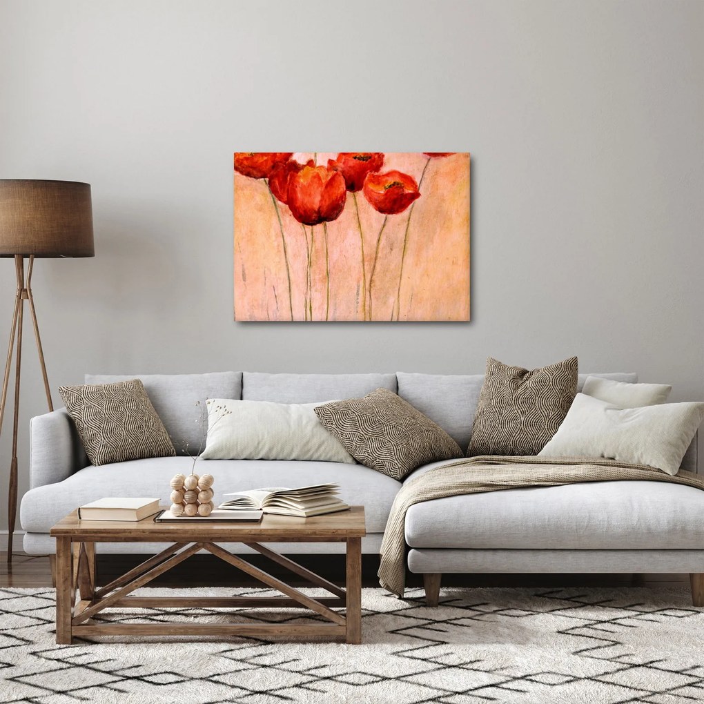 Obraz - Červené tulipány (70x50 cm)