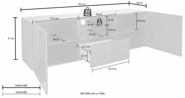 Televízny stolík ARIA biely