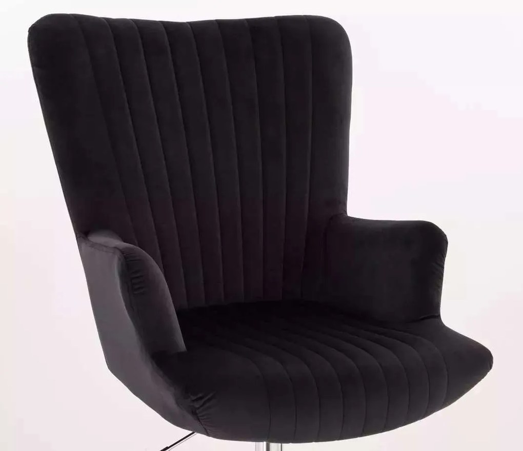 LuxuryForm DESIGN Kreslo AMADEO VELUR na čiernom kríži - čierné