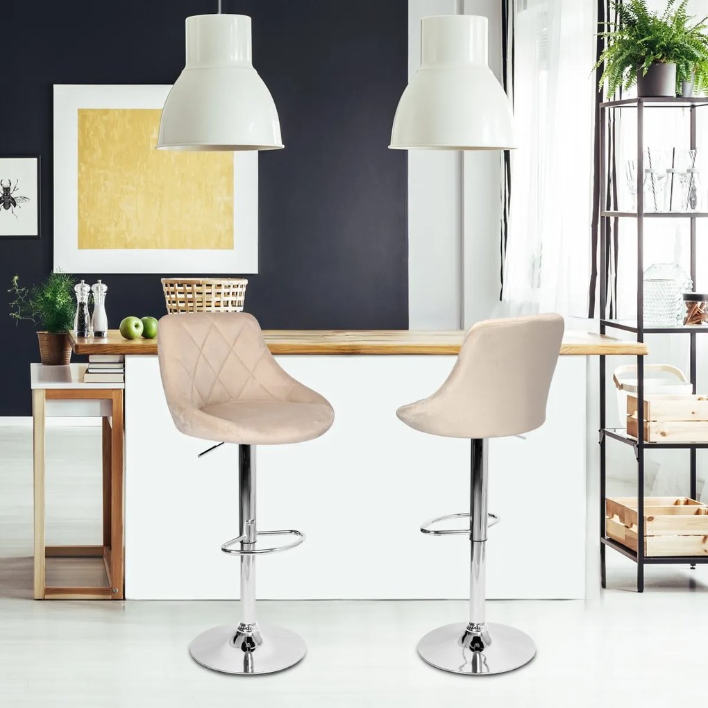 Barová stolička CYDRO chróm béžová