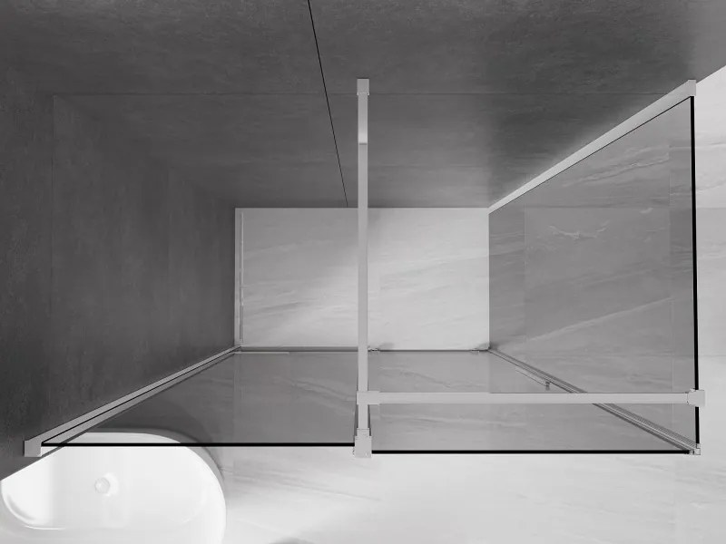 Mexen Velar, sprchový kút s posuvnými dverami 150 x 75 cm, 8mm šedé sklo, chrómová, 871-150-075-41-01