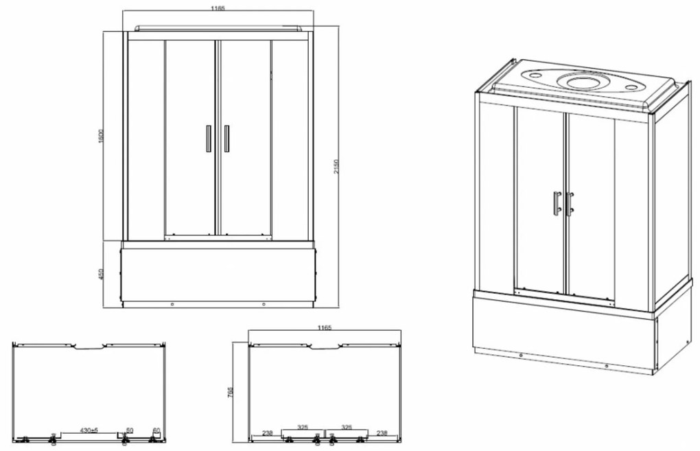 IKE TOR1285 Masážny Sprchový Box 120x85x215 cm