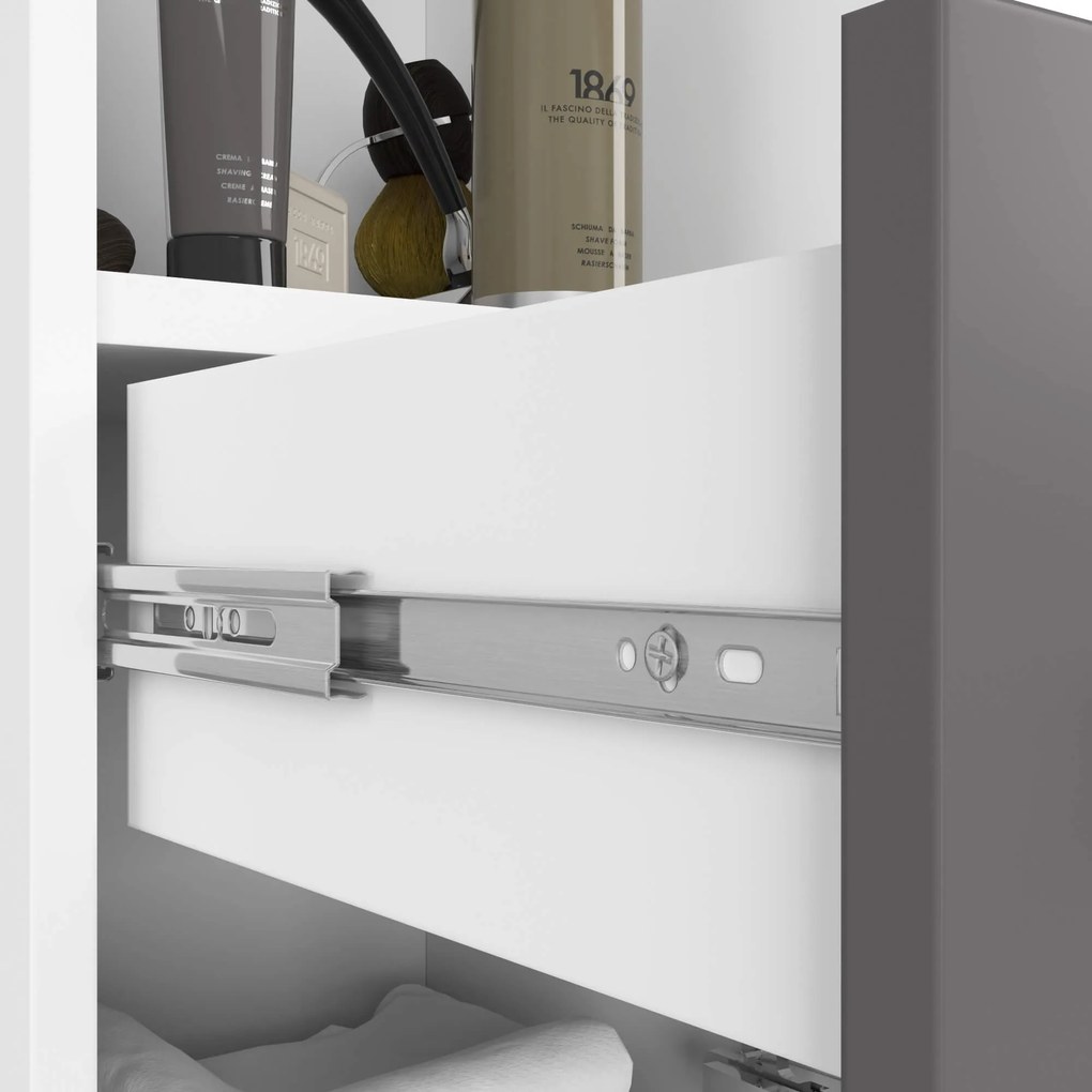 Kúpeľňový stojan FIN biely/grafit