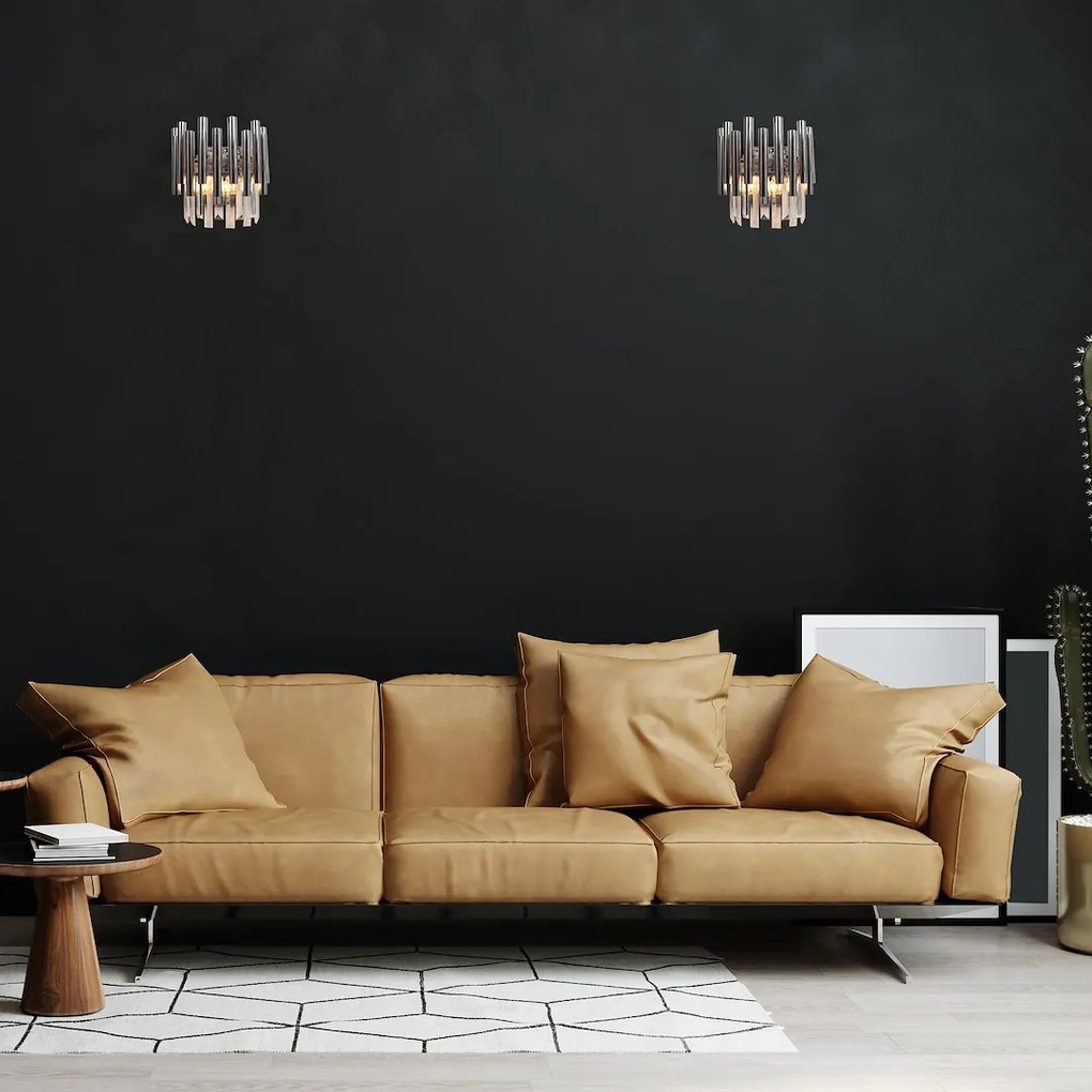 Nástenné svietidlo Madison, 1x krištáľové/chrómové kovové tienidlo