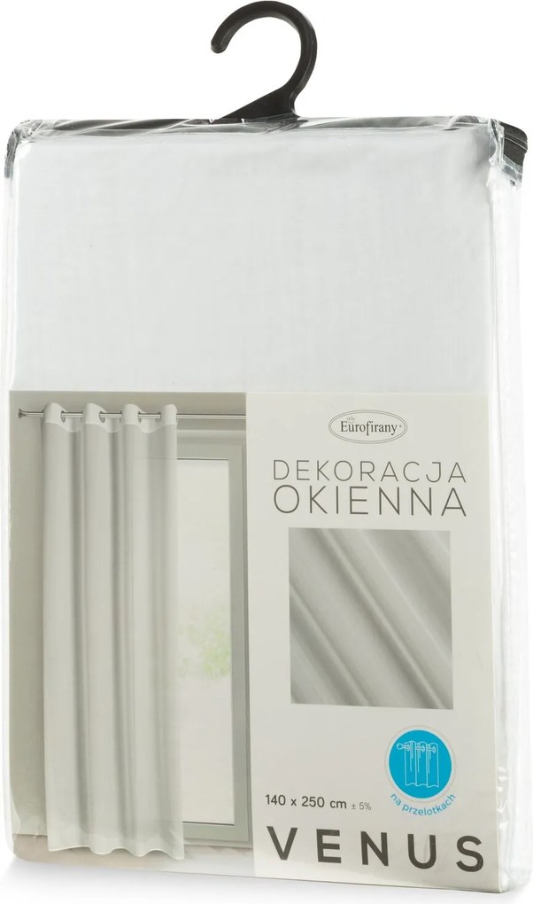 ZÁCLONA NA KRÚŽKOCH VENUS 140X250 CM BIELA