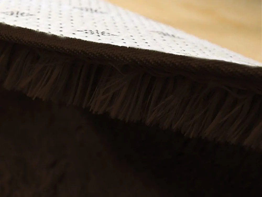 TZ Tmavohnedý okrúhly shaggy koberec Lana Rozmer: 80 cm