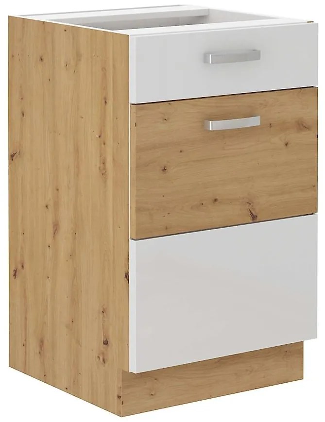 Skrinka do kuchyne ARTISAN biela lesklá 50D 1F 1S