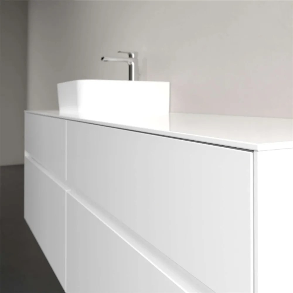 VILLEROY &amp; BOCH Collaro závesná skrinka pod umývadlo na dosku (umývadlo vľavo), 4 zásuvky, 1600 x 500 x 548 mm, Glossy White, C10500DH