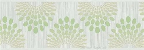 Vliesové bordúry 56753, rozmer 5 m x 13 cm, bodky zelené na sivom podklade s prúžkami, MARBURG