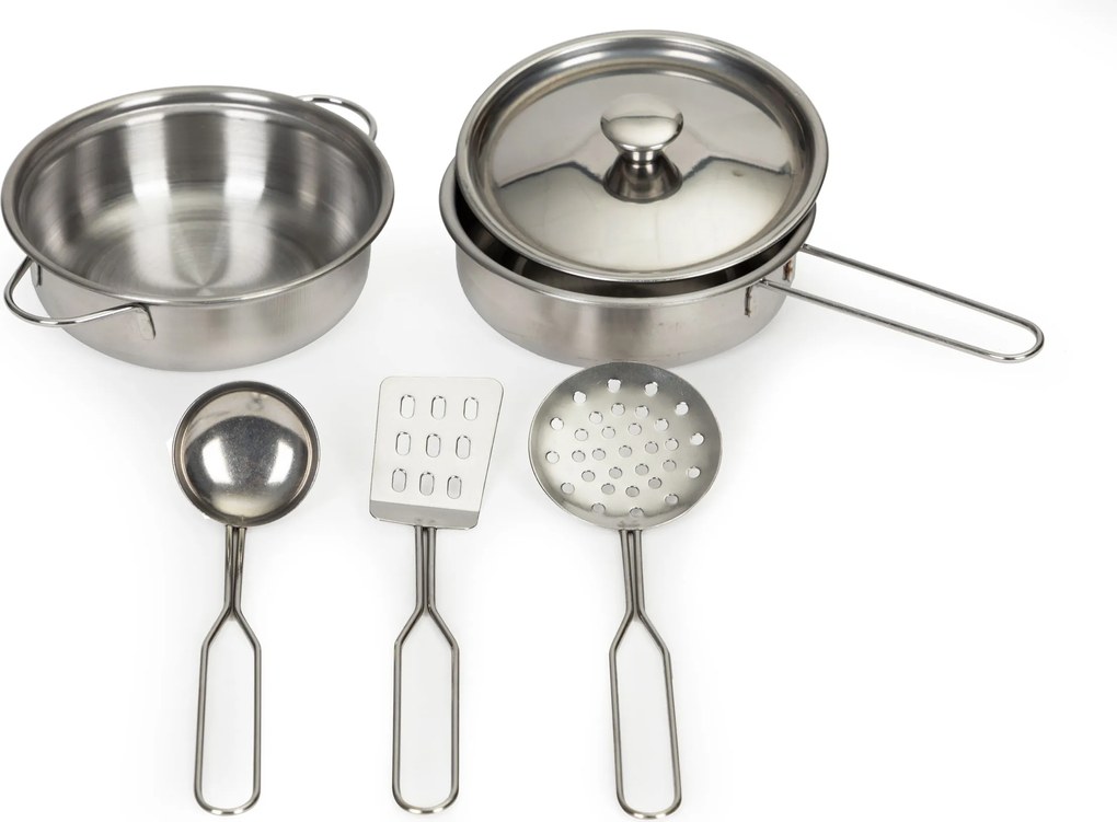 Detská drevená kuchynka ECOTOYS – rúra, 2 platne, mikrovlnka, 5 kov. doplnkov