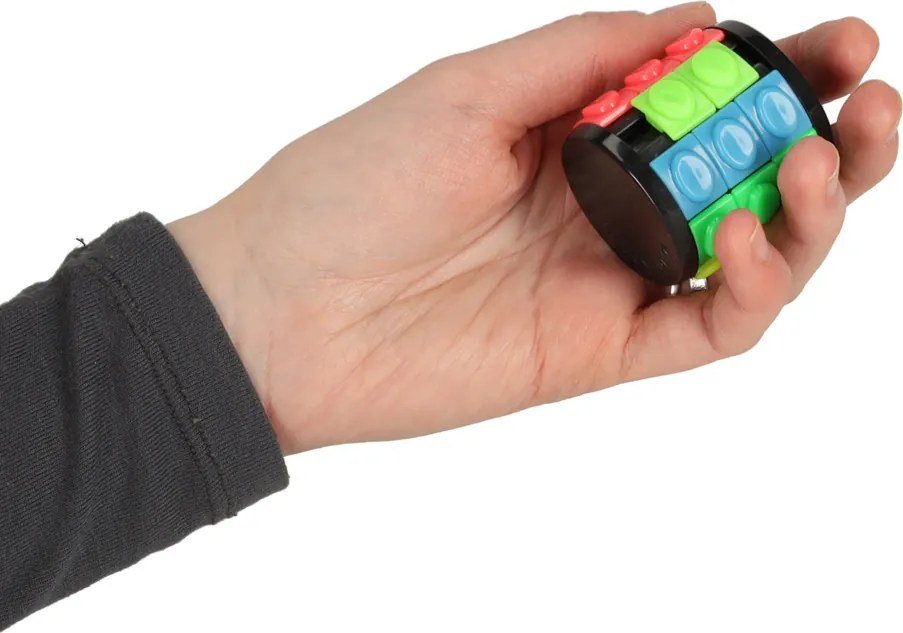 KIK Logický hlavolam - rotačný valec 3-vrstvový, farebný puzzle pre deti a dospelých
