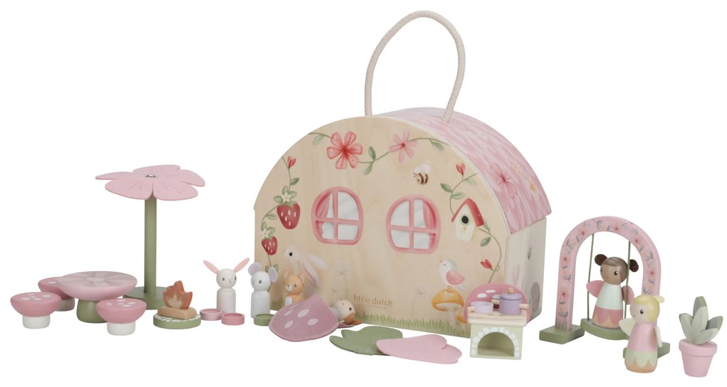 Domček pre víly drevený prenosný Fairy Garden