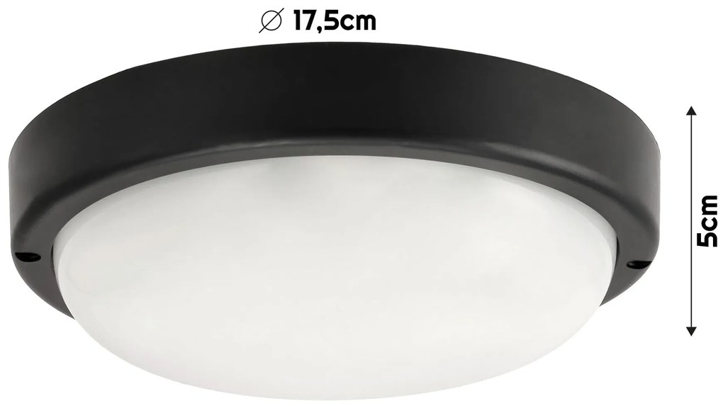 VOLTENO LED stropná lampa 15W - čierna - studená biela