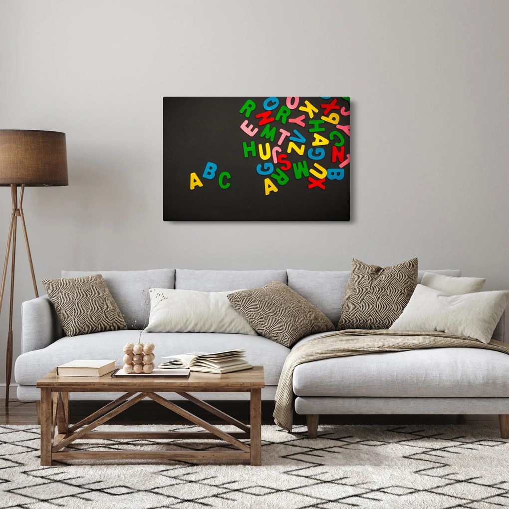 Obraz - farebné písmenká (90x60 cm)